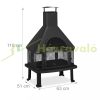 Garden fire pit 110x63x51 cm grill steel fireplace outdoor stove burning for terrace 