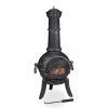 Garden fire pit 112x48x46 cm cast iron fireplace silver outdoor stove burning for terrace 