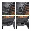 Garden fire pit 112x48x46 cm cast iron fireplace silver outdoor stove burning for terrace 