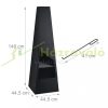 Garden fire pit 149x44x44 cm black steel fireplace pyramid grill outdoor stove burning for terrace for veranda