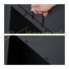 Garden fire pit 149x44x44 cm black steel fireplace pyramid grill outdoor stove burning for terrace for veranda