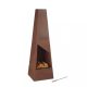 Garden fire pit 149x45x45 cm bronze steel fireplace pyramid grill outdoor stove burning for terrace for veranda