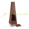 Garden fire pit 149x45x45 cm bronze steel fireplace pyramid grill outdoor stove burning for terrace for veranda