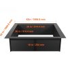 Négyzet alakú tűzgyűrű 1067x1067 mm porszórt, hőálló acél tűzrakó keret kültéri használatra