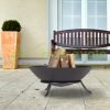 Mobile fire pit 23x57 cm rustic cast iron fire bowl garden fire pit outdoor fuel for garden terrace veranda