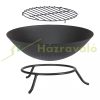 Mobile fire pit 23x57 cm rustic cast iron fire bowl garden fire pit outdoor fuel for garden terrace veranda