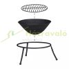 Mobile fire pit 60 cm diameter black rustic cast iron garden fire bowl for outdoor burning patio porch