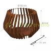 Mobil tűzrakó 40x60 cm íves rozsdás megjelenésű corten acélból kerti tűzrakó kosár kültéri tüzelő