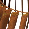 Mobil tűzrakó 40x60 cm íves rozsdás megjelenésű corten acélból kerti tűzrakó kosár kültéri tüzelő