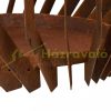 Mobil tűzrakó 40x60 cm íves rozsdás megjelenésű corten acélból kerti tűzrakó kosár kültéri tüzelő