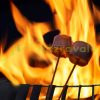 Mobile fire pit 40x60 cm stylish curved black steel garden fire pit basket outdoor burner