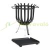 Mobile fire pit 46x41x36 cm modern black steel garden fire pit basket outdoor fire pit for garden terrace veranda