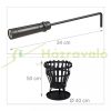 Mobile fire pit 50x40 cm modern black steel garden fire pit basket outdoor fire pit for garden terrace veranda