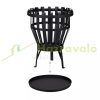 Mobile fire pit 50x40 cm modern black steel garden fire pit basket outdoor fire pit for garden terrace veranda