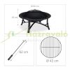 Mobile fire pit 52x90 cm black garden fire pit outdoor fire pit for terrace veranda