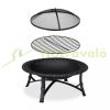 Mobile fire pit 52x90 cm black garden fire pit outdoor fire pit for terrace veranda