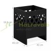 Mobile fire pit 53x40x40 cm decorative black steel garden fire pit basket outdoor fire pit for garden terrace veranda