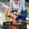 Mobile fire pit 53x44 cm rustic mesh black steel garden fire pit basket outdoor burner