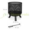 Mobile fire pit 53x44 cm rustic mesh black steel garden fire pit basket outdoor burner