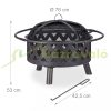 Mobile fire pit 53x76 cm antique effect bronze steel garden fire pit for outdoor burning in the garden on the terrace on the veranda