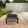 Mobile fire pit 50x76x76 cm garden fire bowl decorated with gray tiles outdoor fire pit for terrace veranda grill 