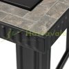 Mobile fire pit 50x76x76 cm garden fire bowl decorated with gray tiles outdoor fire pit for terrace veranda grill 