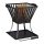 Mobile fire pit 56x56x45 cm black garden fire pit outdoor fire pit for terrace veranda