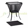 Mobile fire pit 56x56x45 cm black garden fire pit outdoor fire pit for terrace veranda