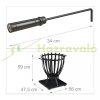 Mobile fire pit 57x56x47.5 cm modern black steel garden fire pit basket outdoor fire pit for garden terrace veranda