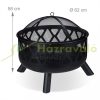 Mobile fire pit 58x62 cm black decorative lattice garden fire pit for outdoor burning terrace for veranda