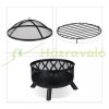 Mobile fire pit 58x62 cm black decorative lattice garden fire pit for outdoor burning terrace for veranda