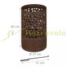 Mobil tűzrakó 60x37 cm rusztikus corten acél kerti tűzrakó kosár kültéri tüzelő
