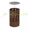 Mobile fire pit 60x37 cm decorative brown corten steel garden fire pit basket outdoor burner