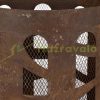 Mobil tűzrakó 60x37 cm díszes barna corten acél kerti tűzrakó kosár kültéri tüzelő