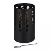 Mobile fire pit 60x37 cm decorative black steel garden fire pit basket outdoor burner