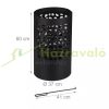 Mobile fire pit 60x37 cm rustic black steel garden fire pit basket outdoor burner