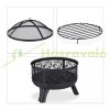 Mobile fire pit 60x60 cm black decorative garden fire pit for outdoor burning on terrace for veranda