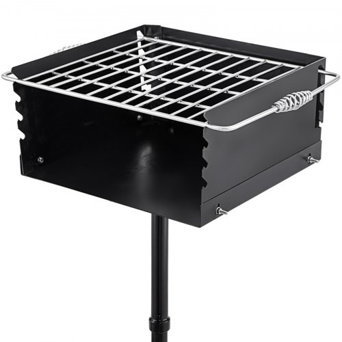 Kültéri faszenes grill 41x41 cm grillezőfelület 4 fokozatban állítható 360°-ban forgatható