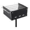 Kültéri faszenes grill 41x41 cm grillezőfelület 4 fokozatban állítható 360°-ban forgatható