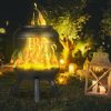 Mobile fire pit 69x44 cm net made of black polished steel garden fire pit basket outdoor burner