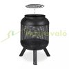 Mobile fire pit 69x44 cm net made of black polished steel garden fire pit basket outdoor burner