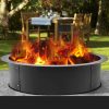 Tűzrakóhely acél BBQ tűztál 114 cm átmérő  kültéri grillezéshez, kempingezéshez, tűzrakáshoz
