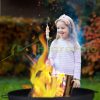 Mobile fire pit 80 cm diameter black round steel garden fire pit 3 legs outdoor fire pit for patio porch