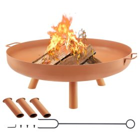   Kültéri tűzrakó tál 77 cm masszív szénacél szerkezet, stabil lábak, teraszra, kertbe, kempingezéshez