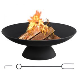   Kültéri öntöttvas tűzrakó tál 76x14 cm stabil talppal, grillezéshez, kempingezéshez