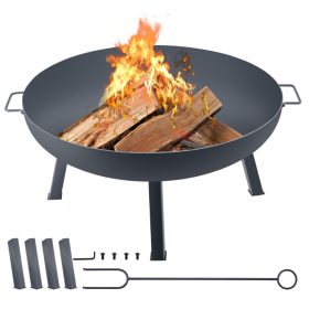   Kültéri tűzrakó tál 85 cm átmérőjű karbonacélból fekete kültéri tűztál