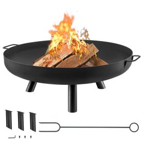   Kültéri tűzrakó tál 55,5 cm 12 cm mély, 24 cm magas karbonacél kerti tűzhely fekete színben