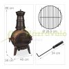 Garden fire pit 86x46x38 cm cast iron fireplace bronze outdoor stove burning for terrace 