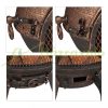 Garden fire pit 86x46x38 cm cast iron fireplace bronze outdoor stove burning for terrace 