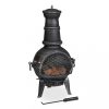 Garden fire pit 86x46x38 cm cast iron fireplace silver outdoor stove burning for terrace 